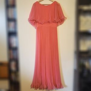 Vintage Miss Elliette Ruffle Coral Dress (dmg)